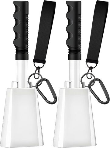 Cow Bells for Sporting Events Cowbell with Handle Wrist Strap 2 Pack 10 Inch Hand Percussion Cowbells Cheering Noise Makers Cow Bell for Football Games Graduation Farm Call Bell - Blue in Saudi Arabia