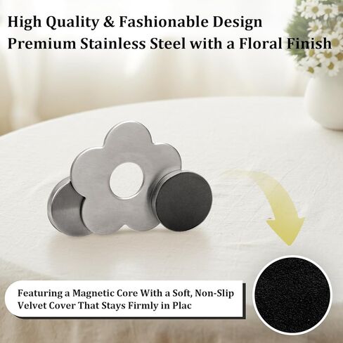 8 Pcs Magnetic Weights for Tablecloths, Stainless Steel Pendants Flower Shaped Windproof Magnetic Weights for Outdoor Curtains, Outdoor Tablecloths in Saudi Arabia