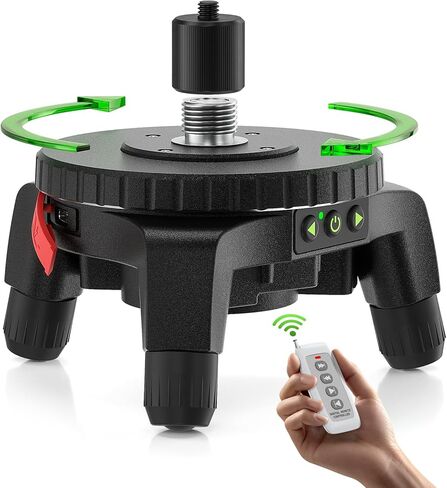 Huepar Electric Rotating Base for Laser Level – Remote Control, Dual-Speed 0.088°/s Fine Adjustment, Adjustable Tripod Legs, 5/8"-11 Thread with 1/4"-20 Adapter, 360° Motorized Turntable in Saudi Arabia