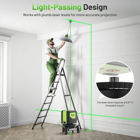 Huepar Electric Rotating Base for Laser Level – Remote Control, Dual-Speed 0.088°/s Fine Adjustment, Adjustable Tripod Legs, 5/8"-11 Thread with 1/4"-20 Adapter, 360° Motorized Turntable in Saudi Arabia