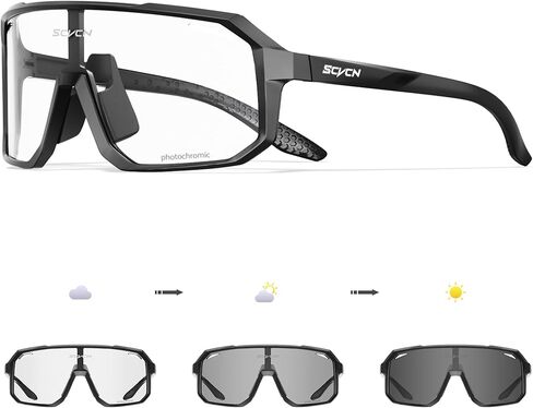 SCVCN Photochromic Cycling Glasses Sport Sunglasses Clear MTB BMX Men Women Running Driving S62 in Kuwait
