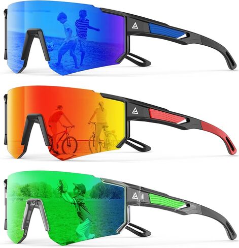 KALIYADI Kids-Sunglasses Toddler-Sunglasses Boys-Girls Youth-Sport-Sun-Glasses: Baseball Running UV400 Protection Age 6-14 in Kuwait
