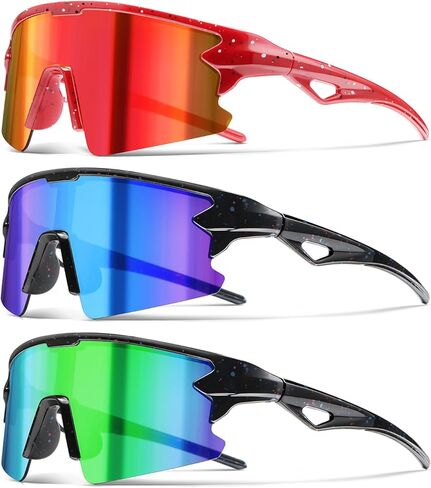 Youth Baseball Sunglasses for Boys Girls Kids Sports Sun Glasses Softball Cycling UV400 Protection Ages 3-14 in Kuwait
