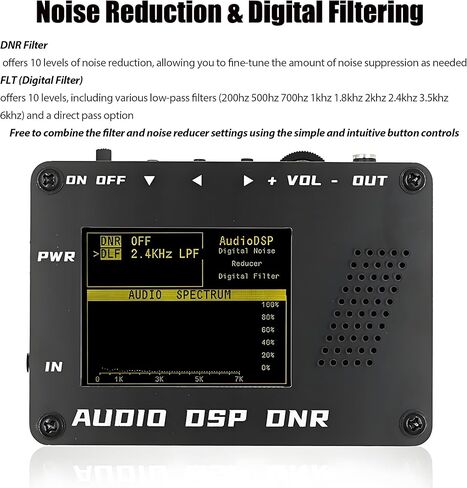 DSP Audio Noise Reducer for Radio, Portable DNR Digital Filter DSP Audio Processor with Audio Spectrum Display & Speaker for SSB Shortwave CB HAM Radio Receiver, Fits YAESU ICOM in Saudi Arabia