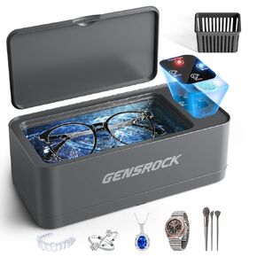 آلة تنظيف المجوهرات بالموجات فوق الصوتية من GENGROCK، منظف صوتي 48 كيلو هرتز، 3 أوضاع للتنظيف العميق، خزان طعام بسعة 360 مل، هادئ 45 ديسيبل، للمجوهرات والخواتم والذهب والفضة والنظارات وأطقم الأسنان (وردي) in Kuwait