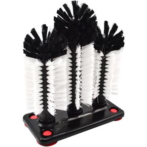 3 فرش زجاجية بارتفاع 9 بوصات مع قاعدة شفط لقضيب الحوض وسطح المطبخ (3 فرش متوسطة)، فرشاة تنظيف زجاج البيرة وزجاجة المياه in Kuwait