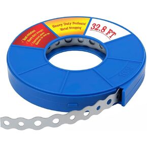 32.8FT Heavy Duty Perforated Metal Strapping, Galvanized Pipe Hanger Strap for Duct, Pipe, DIY & Construction - Strong, Flexible, Easy to Cut, Rust-Resistant in Kuwait