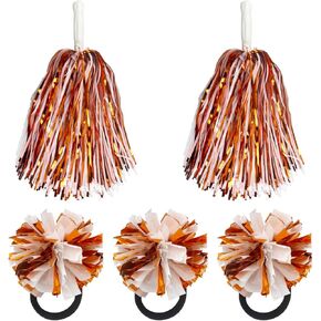 Lovecheer 5PCS Pom Poms Cheerleading and Pompoms Hair Rope Cheerleader Costume for Basketball Soccer Baseball Sports Team Spirits Dance Performance in Kuwait