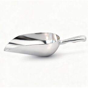 مغرفة من الألومنيوم المصبوب بوزن 6 أونصة، مغرفة ثلج صلبة من قطعة واحدة لدلو الثلج والبار والمطبخ ومغرفة طعام متعددة الأغراض للدقيق والسكر والفشار وأغذية الكلاب (فضي) (6 أونصة) in Kuwait