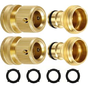 تركيبات خرطوم RainPoint سريعة التوصيل مقاس 3/4 بوصة GHT - موصلات خرطوم حديقة من النحاس الصلب، تصميم مانع للتسرب وملاءمة عالمية للاتصال الفوري (مجموعتان) in Kuwait