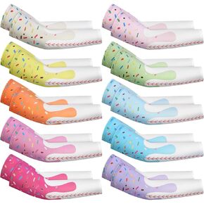 Geyoga 10 Pairs Kids Arm Sleeves Ice Cream Arm Sleeves Baseball Youth UV Protection Anti-slip Silk Covers in Kuwait