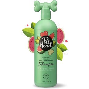 Furtastic Dog Shampoo | Watermelon Scent | Dog Shampoo for Smelly Dogs | Knot Detangler | Care for Long, Tangly Curls & Coats | Vegan | Gentle Formula for Puppies | Made in USA | 16 fl. oz. in Kuwait