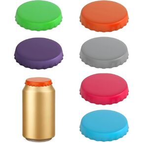 Soda Can Lids – 6 Pack Reusable Silicone Can Covers, Pop Can Lids Fits Standard Cans, Soda Can Saver, Can Toppers for Soda, Beer, Beverage (Assorted, BPA-Free) in Kuwait