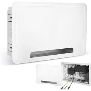 صندوق وسائط حائطي مقاس 9 بوصات - حاوية مجوفة لإخفاء الأسلاك لأجهزة Apple وRoku وFire TV | منظم كابل منظم مع تهوية | لا حاجة للحفر لتركيب الأقواس in Kuwait