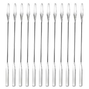 12 Pcs Stainless Steel Lab Spatula Set, Double-Ended Micro Spatulas with Square and Round Ends, Durable Mixing Tool Kit for Laboratory, Resin, Clay, and Cosmetic Use in Kuwait