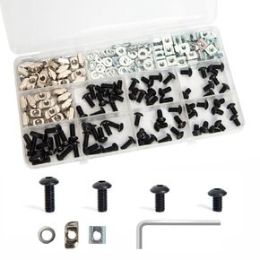 222pcs M5 T-Nuts Screws Kit for 2020 Series Aluminum Extrusion 20pM5x8,20Pcs M5x10,20Pcs M5x12,14PM5x14 Hexagon Socket Screws,34Pcs M5 T Sliding Nut,40Pcs,74Pcs Washers One hex Wrench in Saudi Arabia