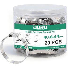 332 PCS Single Ear Hose Clamps, 15 Sizes 5.3-36.1mm Crimp Hose Clamps with Ear Clamps Pincer, 304 Stainless Steel Cinch Rings Assortment Kit for Automotive, Pipe, Plumbing in Kuwait