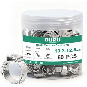 332 قطعة من مشابك خرطوم الأذن الواحدة، 15 مقاسًا 5.3-36.1 مم مشابك خرطوم تجعيد مع كماشة مشابك الأذن، مجموعة متنوعة من حلقات السرج المصنوعة من الفولاذ المقاوم للصدأ 304 للسيارات والأنابيب والسباكة in Kuwait