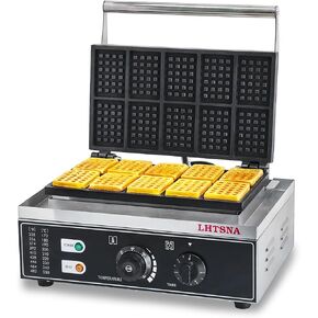 Commercial Industrial Rectangular Classic Waffle Maker,10pcs Belgian Waffles, Electric Non-Stick Waffle Iron for Family, Restaurants, Snacks in Saudi Arabia