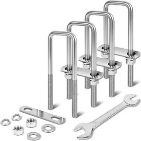 4 مجموعات M12 مربعة على شكل حرف U بعرض 2 بوصة، 1/2 بوصة × 2-1/16 بوصة عرض × 6-1/2 بوصة طول 304 مسمار على شكل حرف U من الفولاذ المقاوم للصدأ شديد التحمل لمقطورة القارب مع صواميل ولوحة مسمار وغسالات (4، M12 × 2-1/16 بوصة عرض × 6-1/2 بوصة طول) in Kuwait