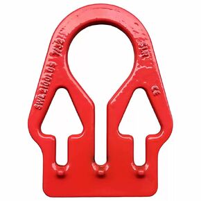 G80 Chain Sling Master Link, 3-Hole Sling Plate and Eye, Heavy-Duty Forged Alloy Steel, Red-Coated Lifting Hardware for Industrial Cranes (7/32 Inch) in Saudi Arabia