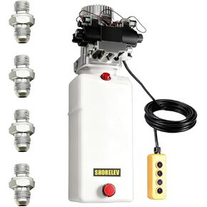 Hydraulic Motor Dump Trailer Pump, 12V DC Double Solenoid Double Acting Hydraulic Power Unit, 8L Plastic Reservoir, for Dump Trucks, Snow Plows, Tow Trucks, and Industrial Machinery in Saudi Arabia