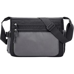 Messenger Bags Nylon Shoulder Bag Men's Strong Fabric Solid Color Durable Zipper Pocket in Kuwait