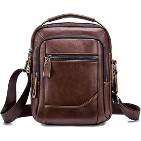 Messenger Bags Retro Leather Shoulder Bag Casual Men's Zipper Small in Kuwait