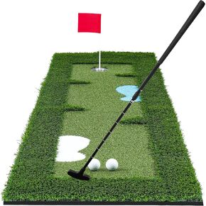 Putting Green Indoor for Golf Putting Practice – Indoor & Outdoor Golf Putting Mat with Adjustable Putter & 2 Golf Balls, Realistic Turf Golf Putting Mat for Home, Office & Training in Saudi Arabia