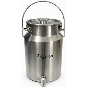 304 Stainless Steel Milk Can with Spigot, 5 Gallon Metal Water Dispenser, 10L Steel Water Tank & Stainless Steel Beverage Dispenser, Heavy Duty Drink Dispensers for Milk, Wine in Saudi Arabia