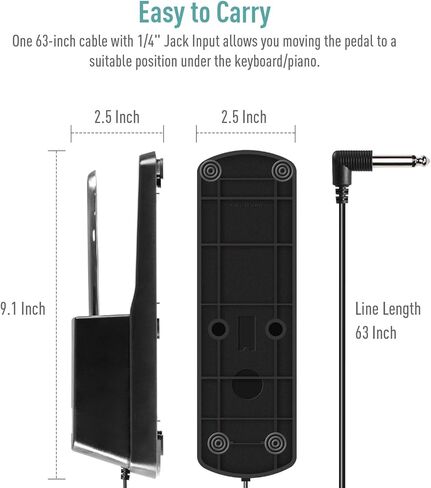 Sustain Pedal Universal with Polarity Switch for Keyboards, Digital Piano, MIDI and Synthesizer in Kuwait