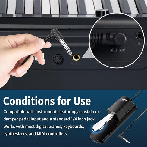 JOYO Sustain Pedal for Keyboard Piano Universal Metal Foot Controller with Polarity Switch 5ft Cable for Digital electric Piano MIDI Synthesizer (SP-10) in Kuwait