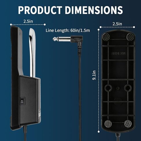 JOYO Sustain Pedal for Keyboard Piano Universal Metal Foot Controller with Polarity Switch 5ft Cable for Digital electric Piano MIDI Synthesizer (SP-10) in Kuwait