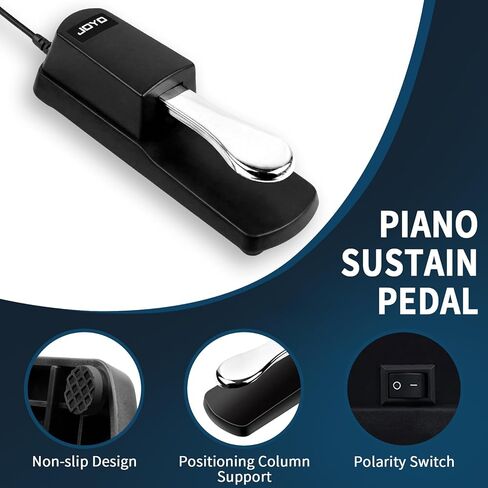 JOYO Sustain Pedal for Keyboard Piano Universal Metal Foot Controller with Polarity Switch 5ft Cable for Digital electric Piano MIDI Synthesizer (SP-10) in Kuwait