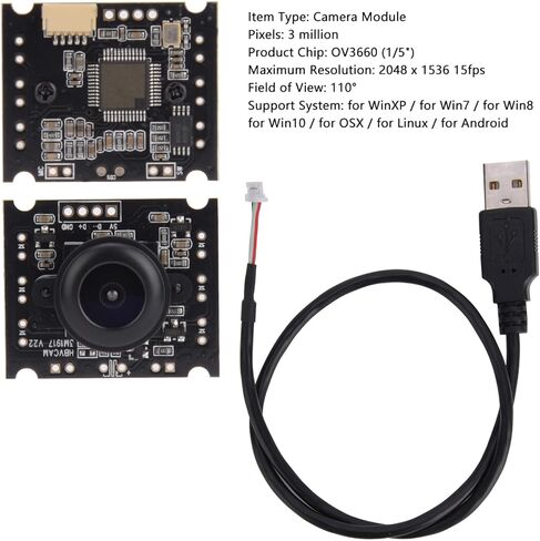 10pcs USB Camera Module, 3MP Super Mini with 110-Degree Lens, Compatible with Windows/OSX/Linux/Android in Saudi Arabia