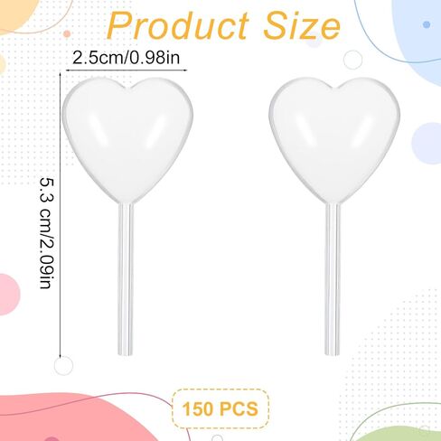 150PCS Pipettes for Cupcakes, 4ml Heart Shape Mini Pipettes, Clear Plastic Pipetas para Caramelo de Flan, for Dessert Decorations, Birthday Party and Holiday Decoration in Saudi Arabia