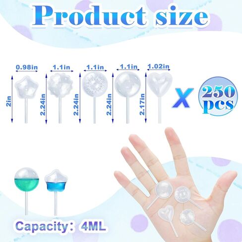 250 Pcs Mini Pipetas para Flan,4ML Goteros Pipetas para Postres Plastic Transfer Pipettes for Cupcakes (5-Shapes) in Saudi Arabia