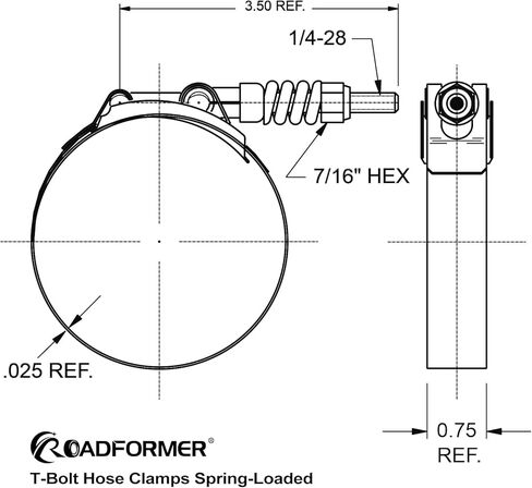 3.5 بوصة T Bolt Hose O.D.Clamp الفولاذ المقاوم للصدأ - مشابك خرطوم شديدة التحمل محملة بنابض 83 مم - 91 مم لخرطوم OD مقاس 3.5 بوصة، يساعد الضبط التلقائي على الحفاظ على التوتر المستمر والملاءمة الضيقة (83-91 مم، عبوتان) in Kuwait
