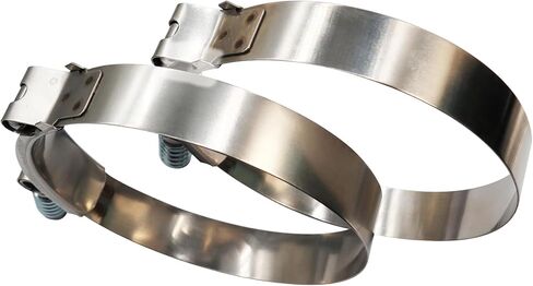 4.5 بوصة T بولت خرطوم O.D. مشبك من الفولاذ المقاوم للصدأ - مشابك خرطوم شديدة التحمل محملة بنابض 109 مم - 117 مم لقطر خرطوم 4.5 بوصة، يساعد الضبط التلقائي على الحفاظ على التوتر المستمر (109-117 مم، عبوتان) in Kuwait