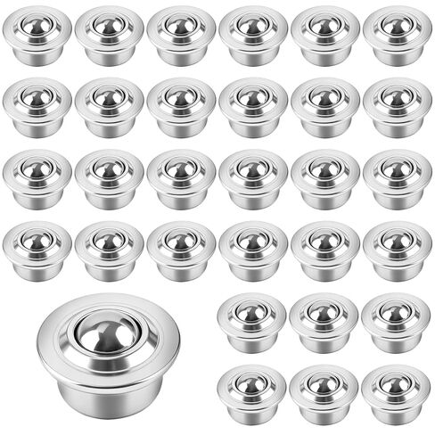 30 PCS 5/8" Roller Ball Transfer Bearing, CY-15H Carbon Steel Ball Transfer Bearing Casters, Ball Bearing Rollers, Universal Base Roller Ball for Conveyor, Roller Stand, Load Capacity 44lbs in Saudi Arabia