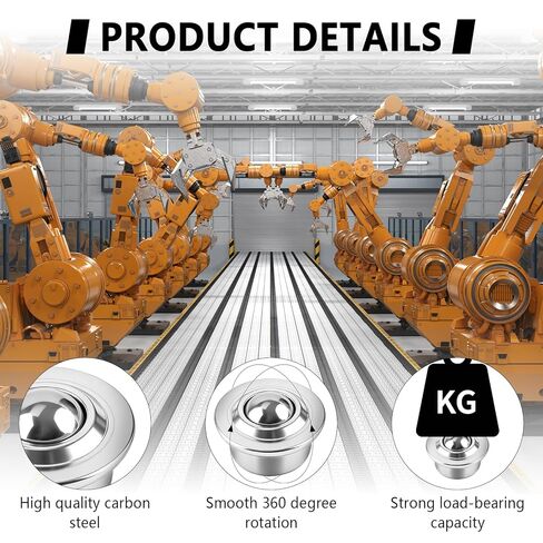30 PCS 5/8" Roller Ball Transfer Bearing, CY-15H Carbon Steel Ball Transfer Bearing Casters, Ball Bearing Rollers, Universal Base Roller Ball for Conveyor, Roller Stand, Load Capacity 44lbs in Saudi Arabia
