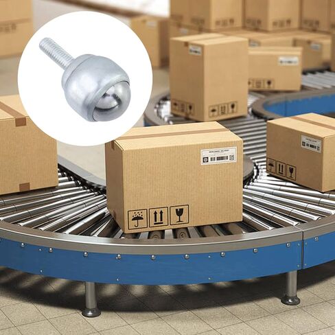 Ball Transfers Bearings Transmission Conveyor, 1 Inch M8 Universal Rotation Roller Ball for Caster Unit Table,Stud Mounted Thread Stem,Carbon Steel,88 Lbs Load Capacity,4PCS(Silver) in Saudi Arabia