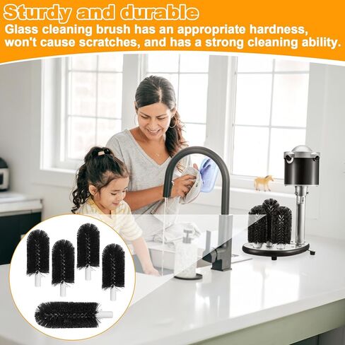 BRS-1722 Glass Washer Brush Replacement Part, Compatible with Bar Maid Glass Washers, Including Four 6 inch Brushes and one 7.5 inch Brush, Replaces SS-100, SS-101, A-200, and A-205 in Kuwait