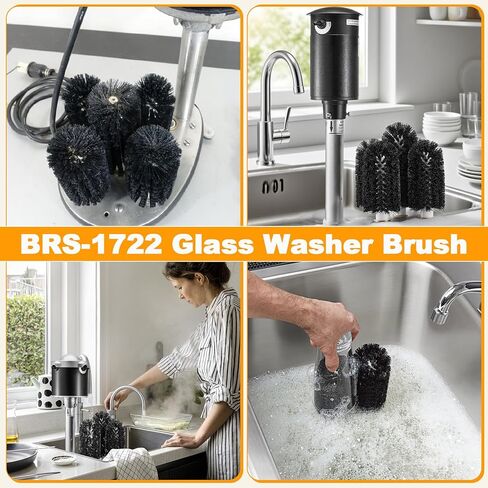 BRS-1722 Glass Washer Brush Replacement Part, Compatible with Bar Maid Glass Washers, Including Four 6 inch Brushes and one 7.5 inch Brush, Replaces SS-100, SS-101, A-200, and A-205 in Kuwait