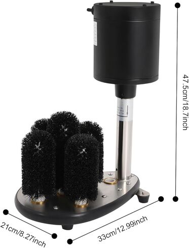 Heavy-Duty Commercial Glass Washer, 5-Brush 1/3HP Electric Wine Glass Cleaning Machine for Bar, Restaurant, Cafe - Professional Cup Washer for Beer Mugs, Red Wine Glasses, Champagne Flutes (Black) in Saudi Arabia