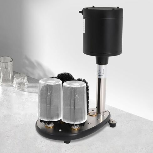 Heavy-Duty Commercial Glass Washer, 5-Brush 1/3HP Electric Wine Glass Cleaning Machine for Bar, Restaurant, Cafe - Professional Cup Washer for Beer Mugs, Red Wine Glasses, Champagne Flutes (Black) in Saudi Arabia