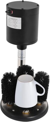 Heavy-Duty Commercial Glass Washer, 5-Brush 1/3HP Electric Wine Glass Cleaning Machine for Bar, Restaurant, Cafe - Professional Cup Washer for Beer Mugs, Red Wine Glasses, Champagne Flutes (Black) in Saudi Arabia