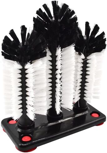 3 فرش زجاجية بارتفاع 9 بوصات مع قاعدة شفط لقضيب الحوض وسطح المطبخ (3 فرش متوسطة)، فرشاة تنظيف زجاج البيرة وزجاجة المياه in Kuwait