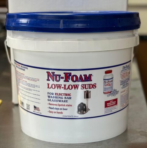Nu-Foam Low Low Suds Liquid Detergent for Bar Glassware - Original Streak-Free Solution - Hand Washing Bar, Tavern, Brewery Supplies - Concentrated (1/2 Gallon Jug) in Saudi Arabia