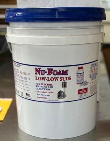 Nu-Foam Low Low Suds Liquid Detergent for Bar Glassware - Original Streak-Free Solution - Hand Washing Bar, Tavern, Brewery Supplies - Concentrated (1/2 Gallon Jug) in Saudi Arabia